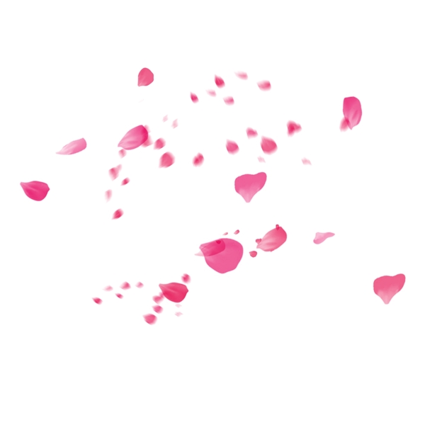 随风漂浮的粉色花瓣装饰