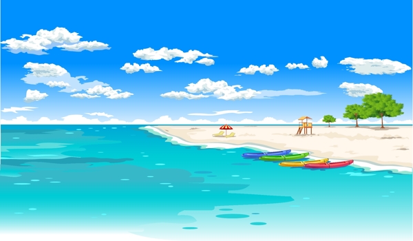海邊藍(lán)云圖片