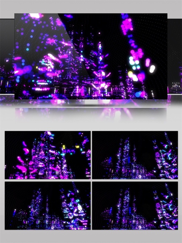 紫色光束城市高清视频素材