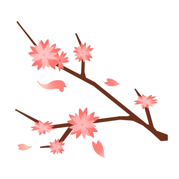 粉色的樱花装饰插画