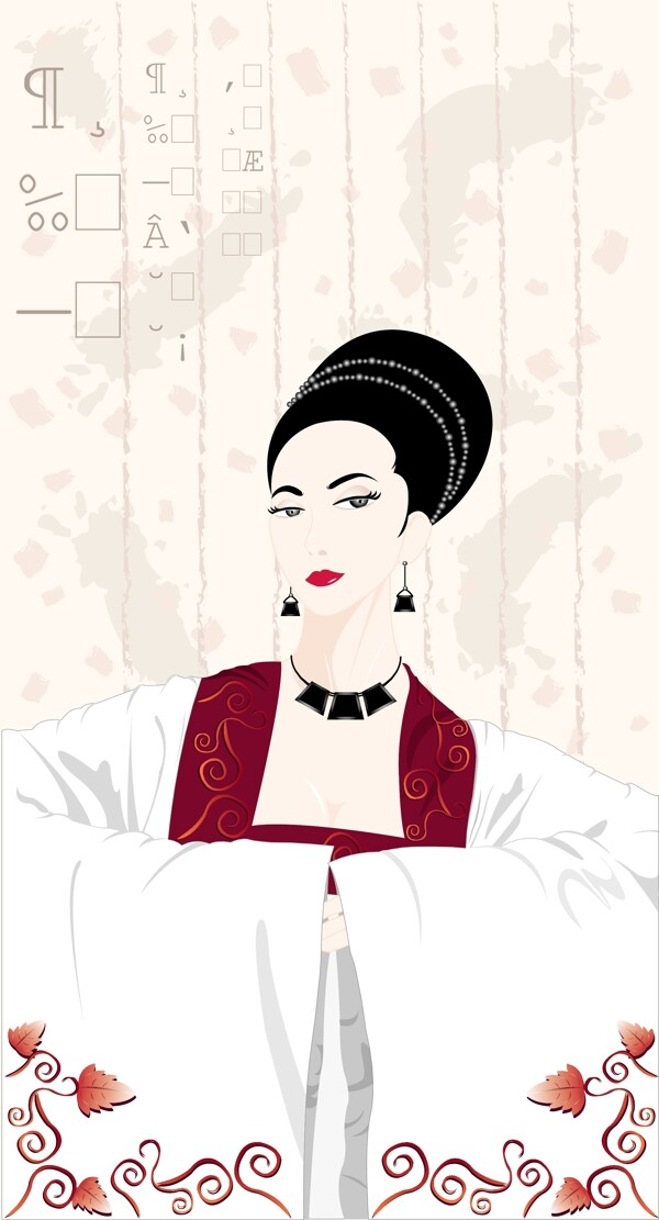 矢量古代女人