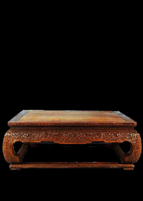 古代实木方桌实物元素