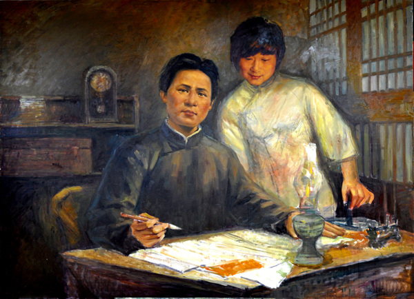 夫妻人物油畫圖片
