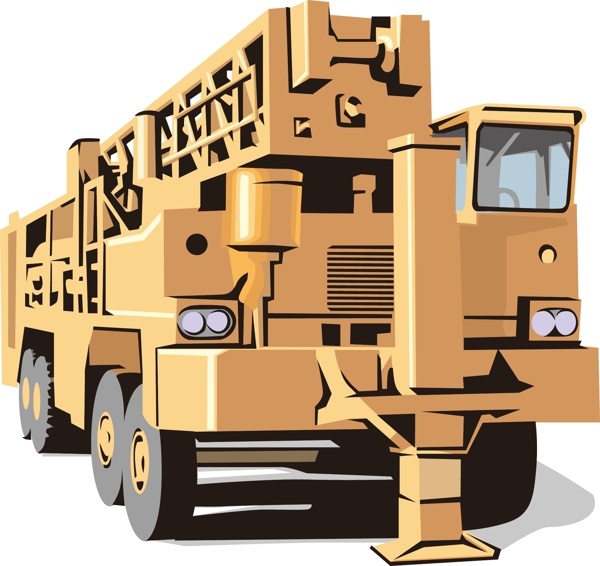 卡通黃色工具車(chē)矢量元素