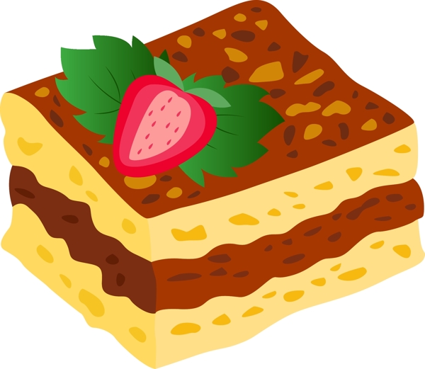 甜品水果蛋糕手绘插画