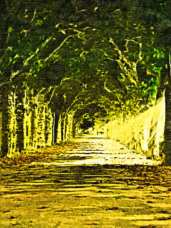綠色通道油畫(huà)圖片