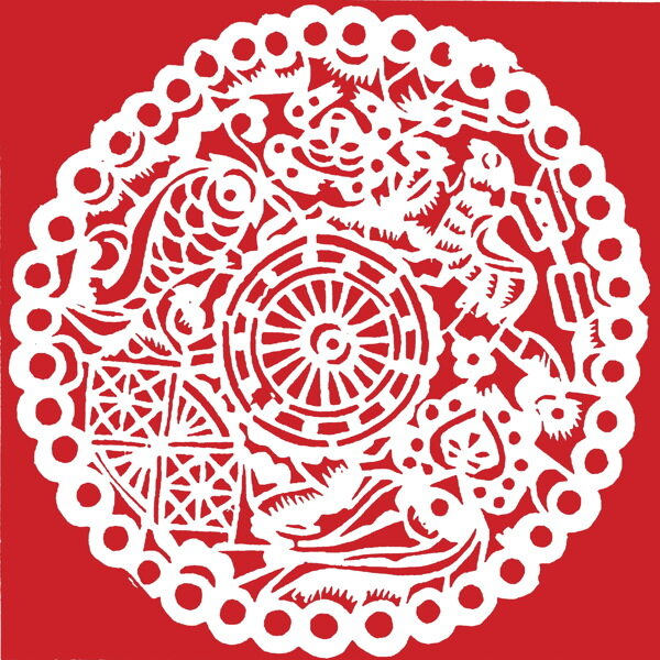 圓形窗花剪紙民間美術(shù)0065