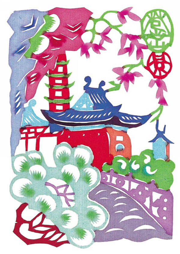 岳陽樓剪紙