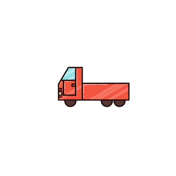 简约可爱橙色小货车交通运输工具
