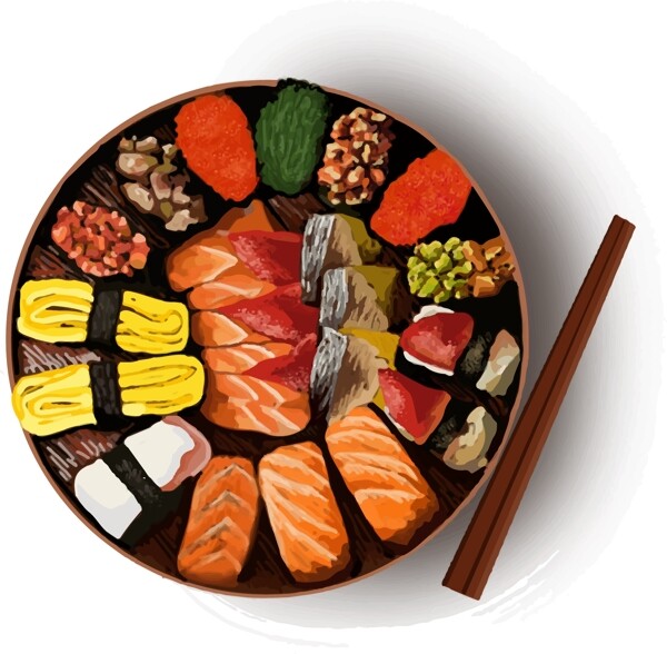 手绘寿司精品可商用矢量元素