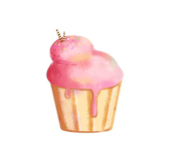 粉色的美味蛋糕插画