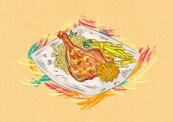 熟食矢量插畫