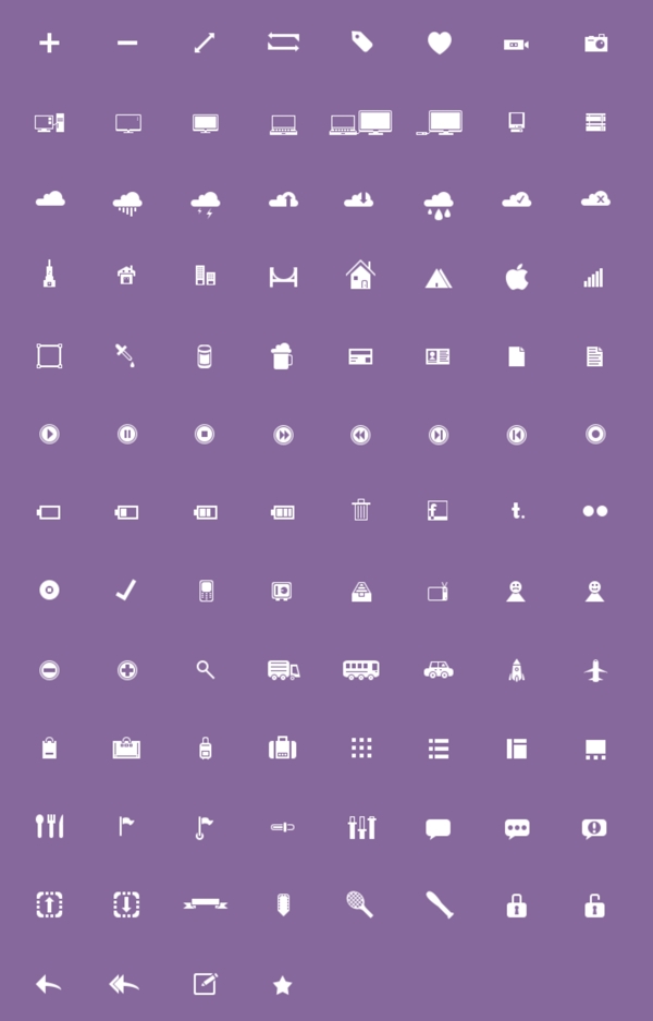 紫色网页线条矢量图标设计