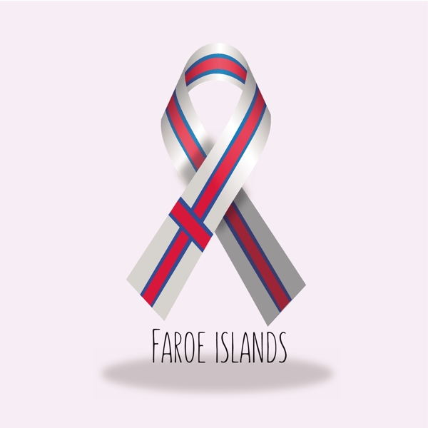 法罗群岛国旗丝带设计矢量素材