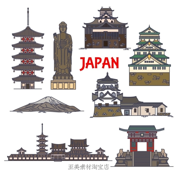 日本矢量建筑图片