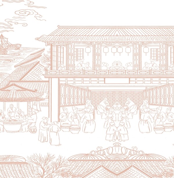 中國古代線條畫圖片