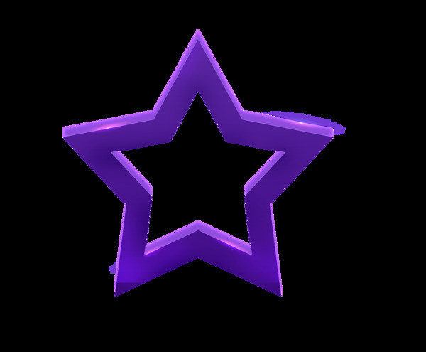 紫色五角星png元素