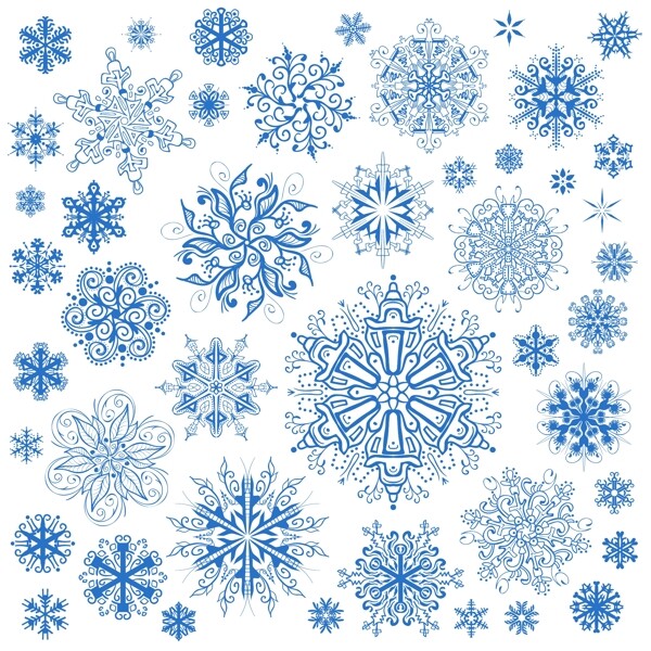 不同的雪花圖案矢量集03