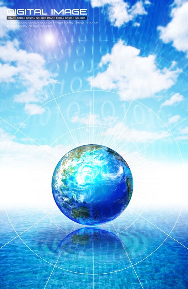 幻彩商務模板天空psd分層圖