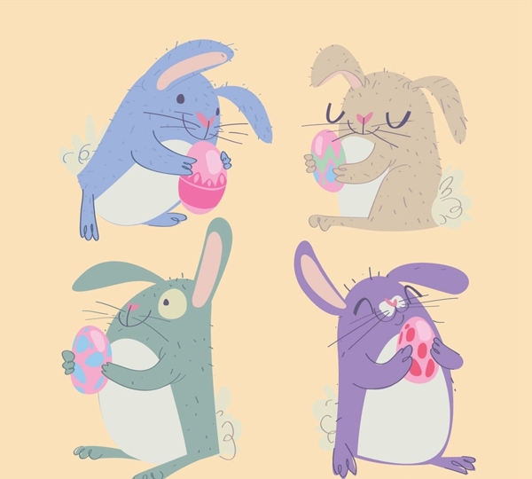 手绘复活节兔子图片