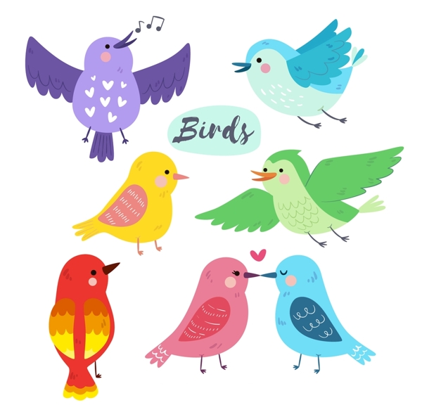 可爱卡通小鸟插画设计图片