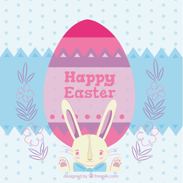 复活节彩蛋和兔子点缀的背景