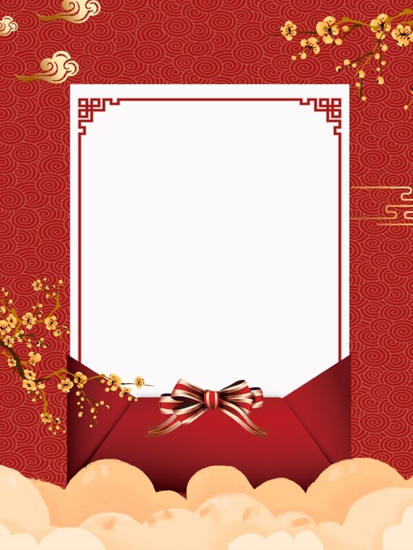 红色中国风节日贺卡背景设计