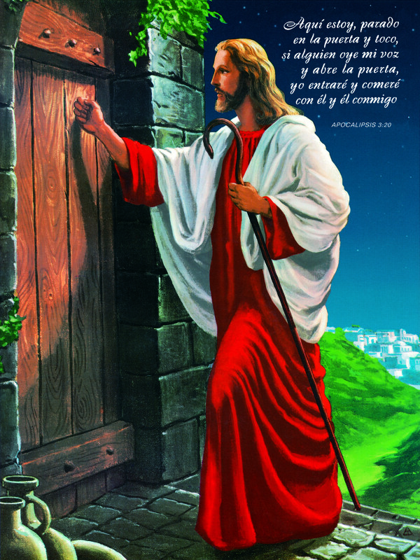 耶稣敲门图片