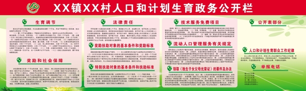 計劃生育公開欄展板圖片