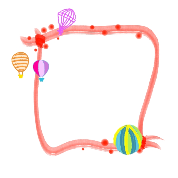 儿童节气球边框插画