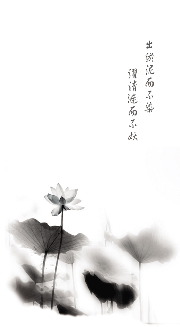 中國水墨蓮圖片