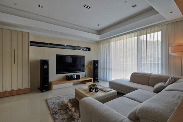 欧式客厅白色沙发现代效果图