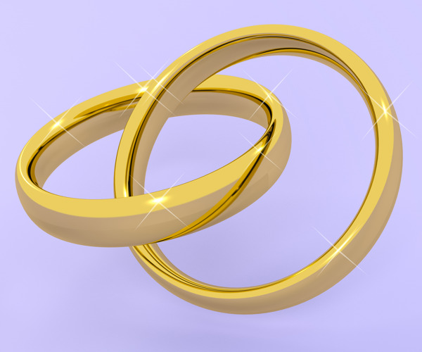 金戒指代表爱和浪漫的情人节