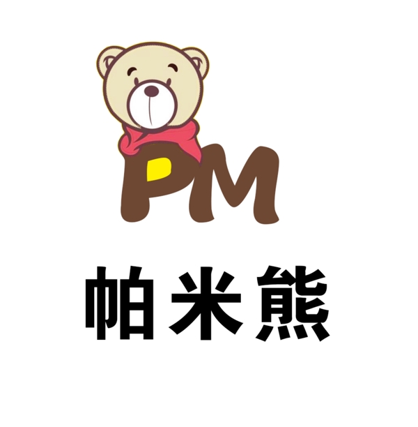 小熊卡通logo标志