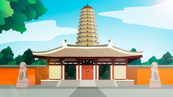 中国风历史建筑法门寺