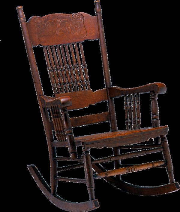 古代实木摇椅图案元素
