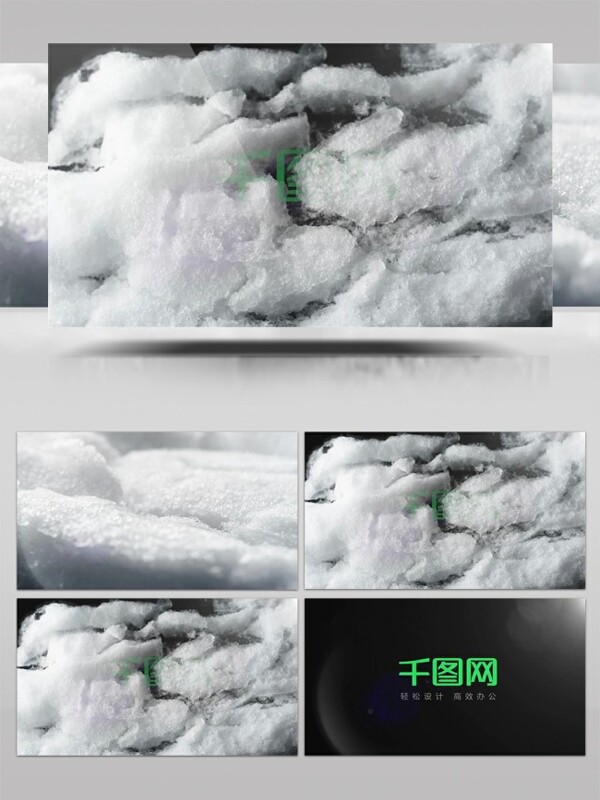 ae模板真实冰雪地融化视频展示标志动画