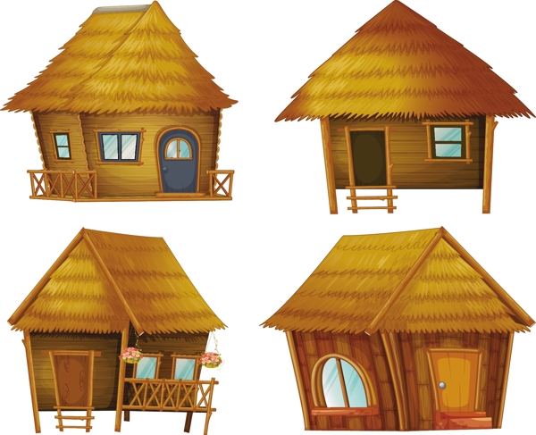 在白色背景的小屋Illustraiton