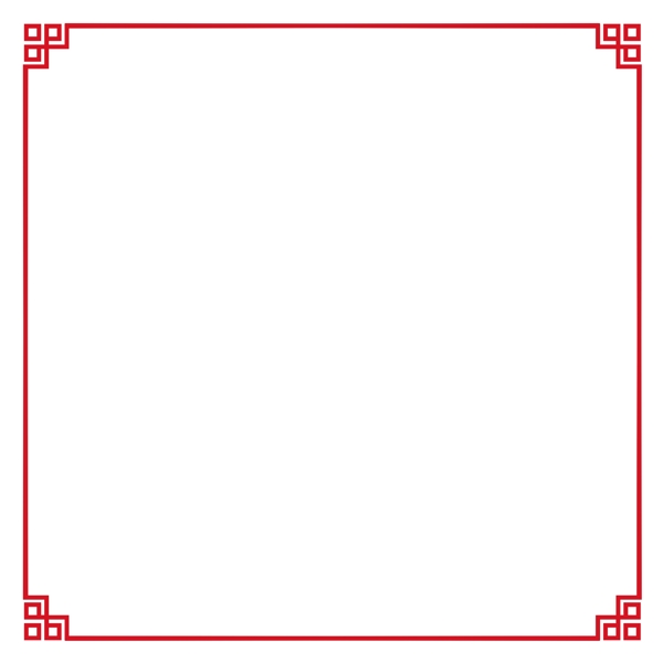 中国风矩形红色边框