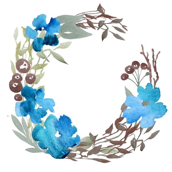 水藍(lán)花圈psd源文件