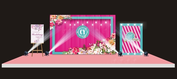 玫紅色Tiffany藍(lán)迎賓區(qū)