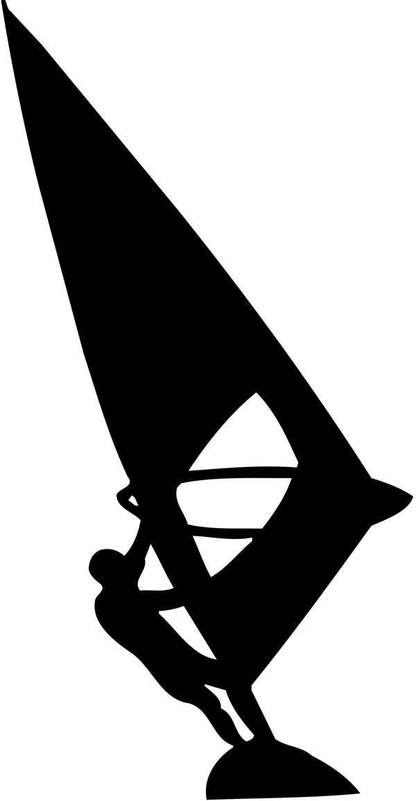 帆船人物矢量圖
