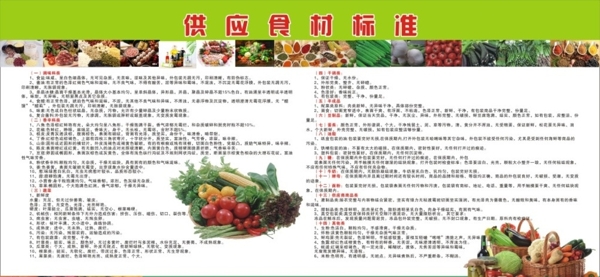 供應(yīng)食材標(biāo)準(zhǔn)版面