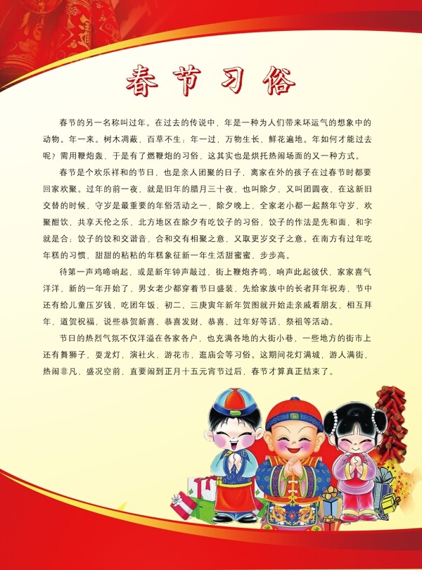 春節(jié)習(xí)俗小報(bào)