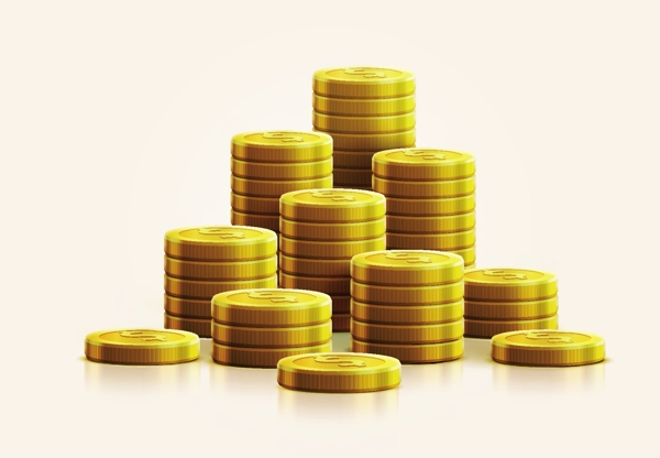 高質(zhì)量金幣素材矢量文件