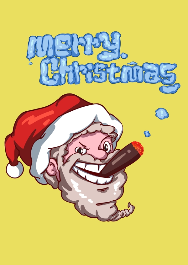 抽雪茄的圣诞老人头像