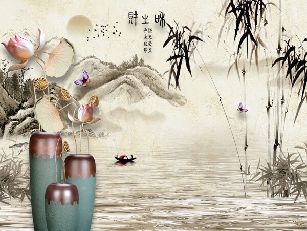 新中式背景墻