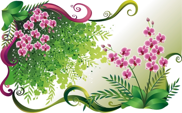 紫色花卉矢量素材