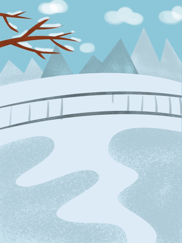 卡通冬至节气雪地背景