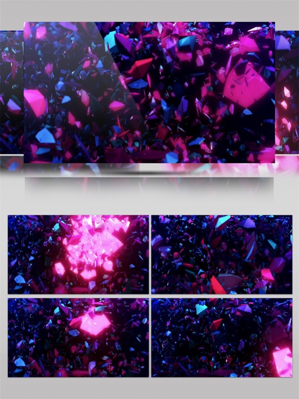 紫色光束方块高清视频素材